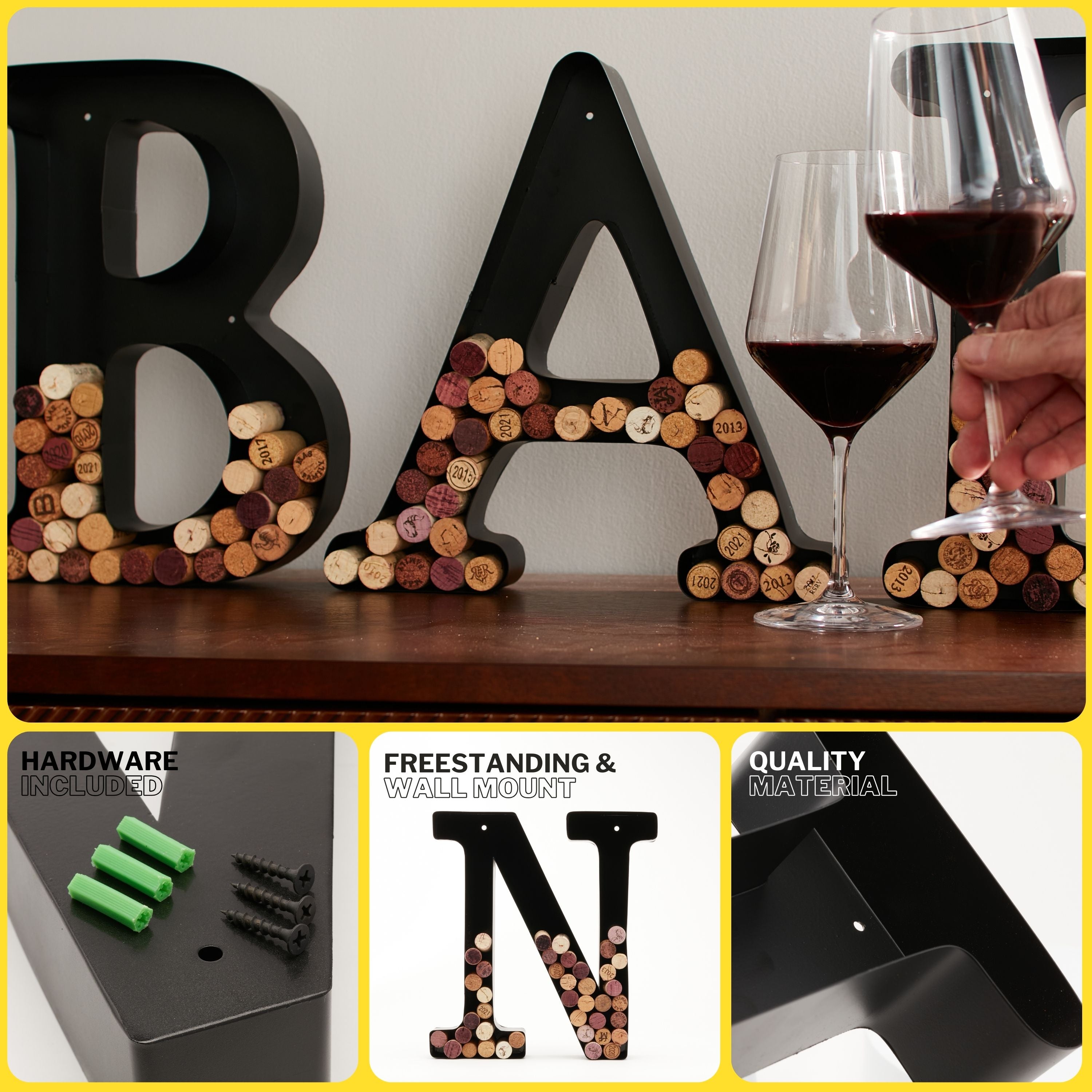 Wine Cork Holder Wine Cork Holder Letters and Symbols