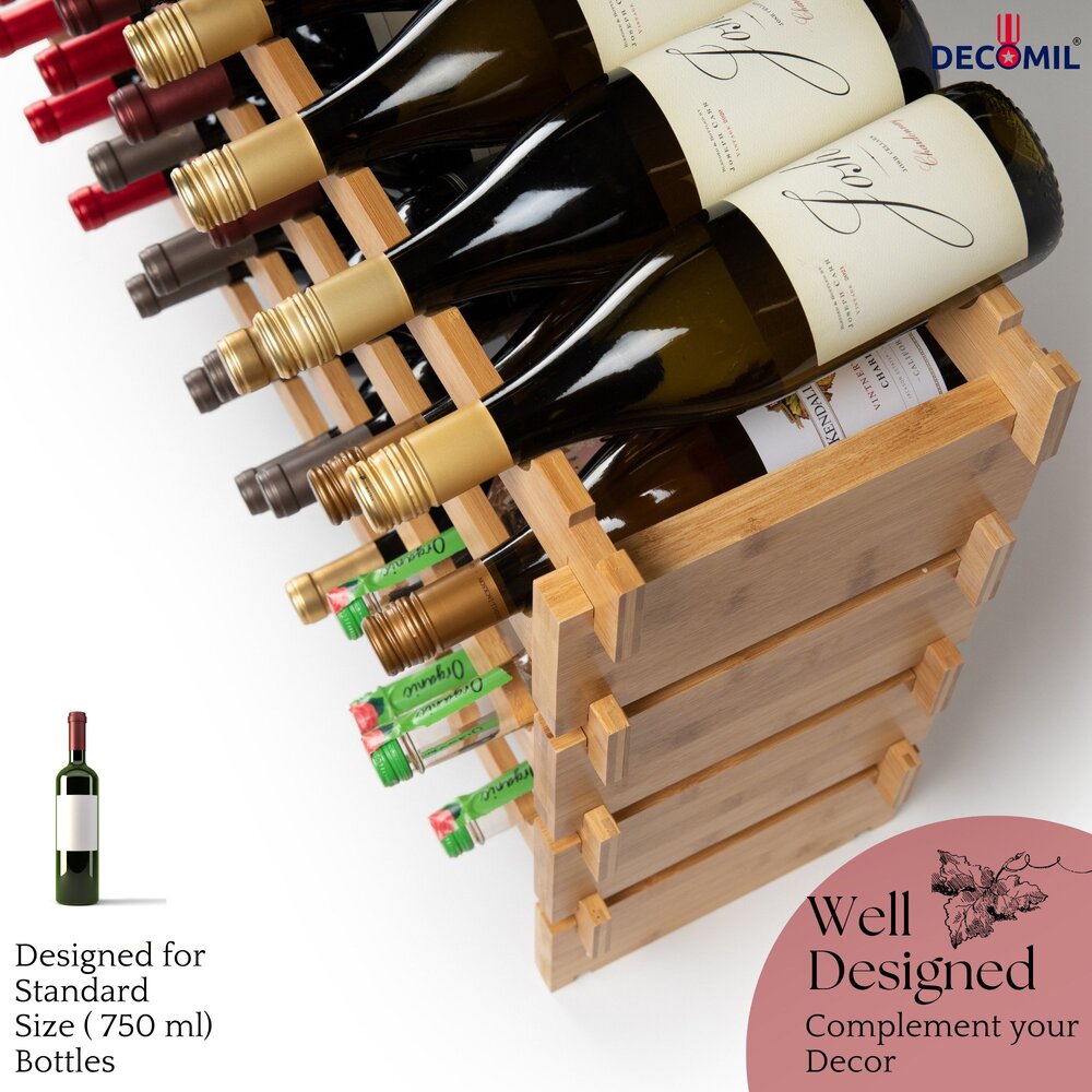 36 bottle bamboo wine rack well design