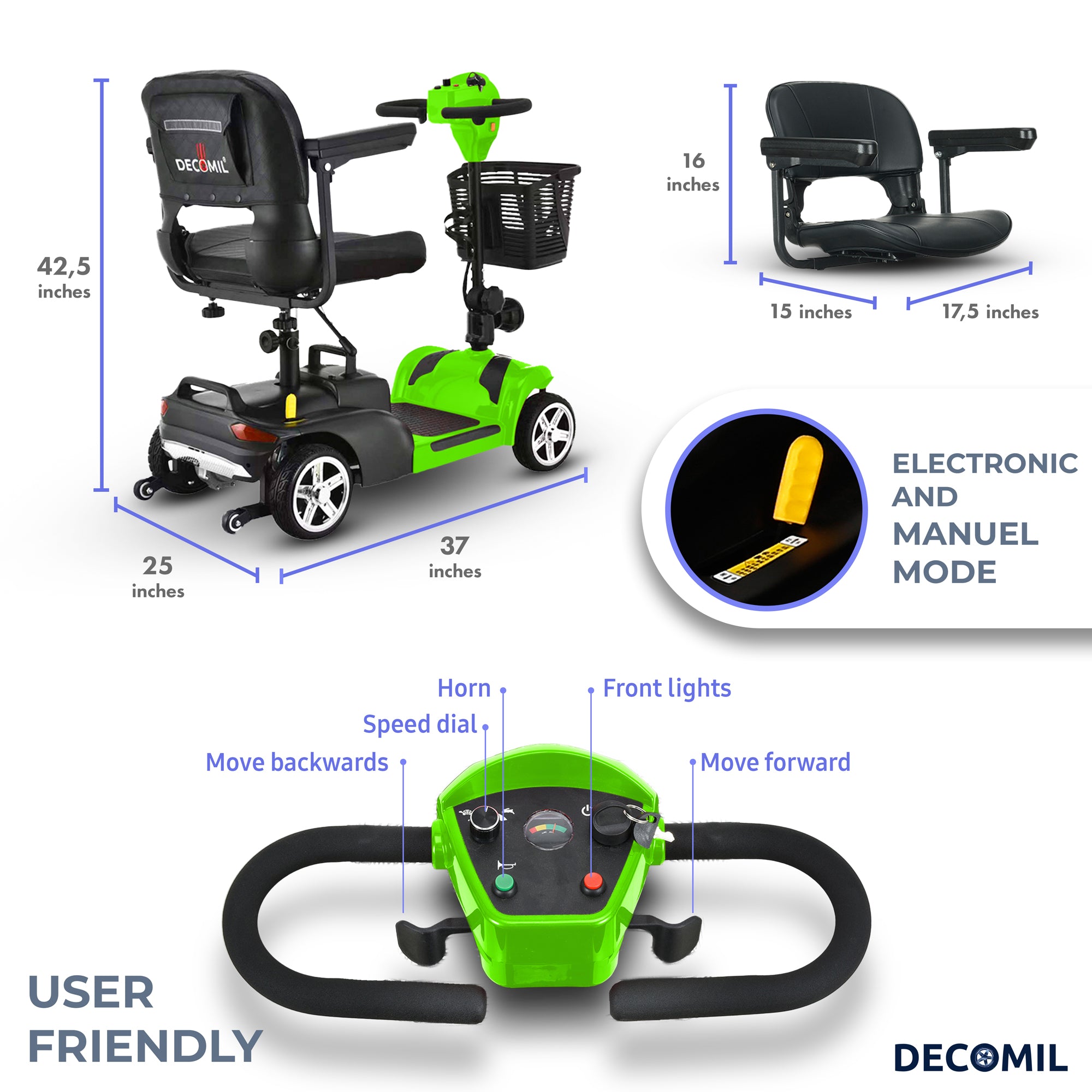 Tragbarer Mobilitätsroller für Senioren, faltbarer Elektroroller