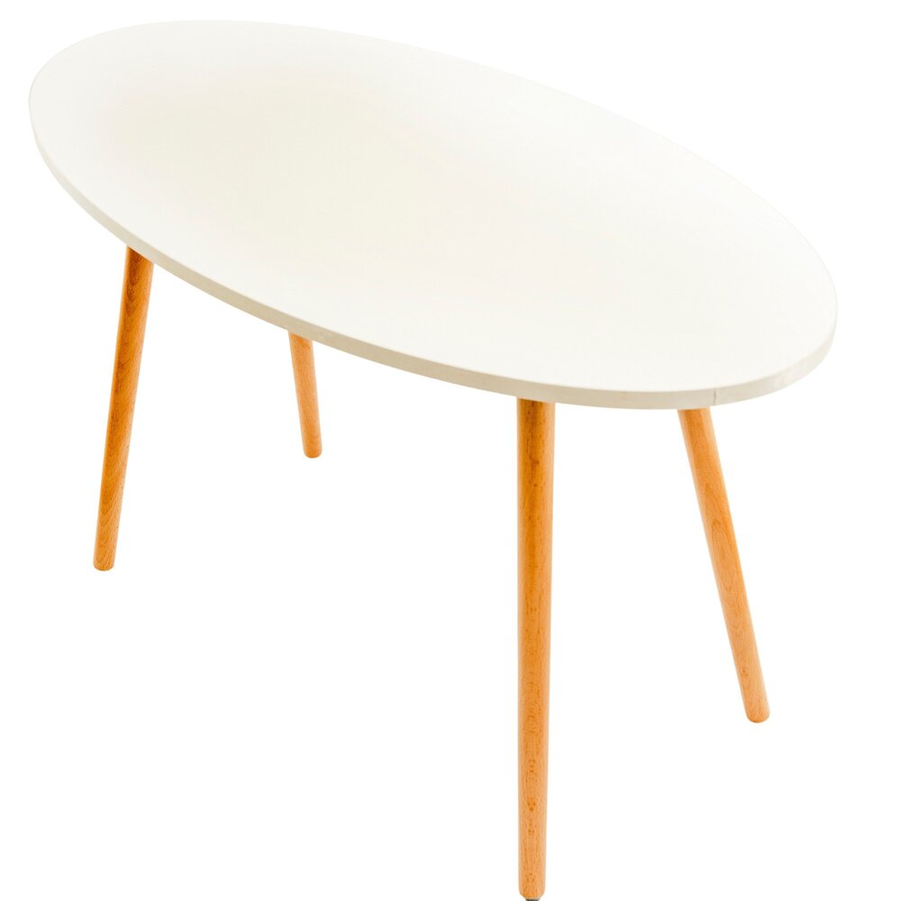 egg shape end table white