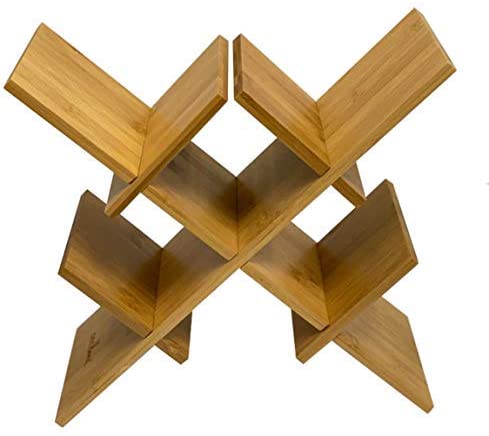 Bamboo Wine Rack (5 Bottle), Cross Style Wine Rack - Decomil 6