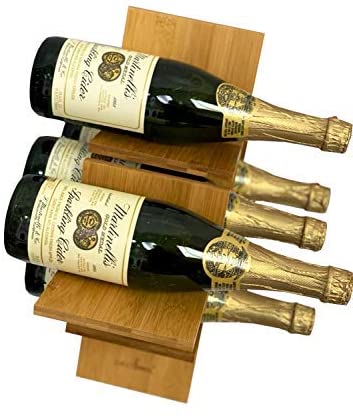 Bamboo Wine Rack (5 Bottle), Cross Style Wine Rack - Decomil 7