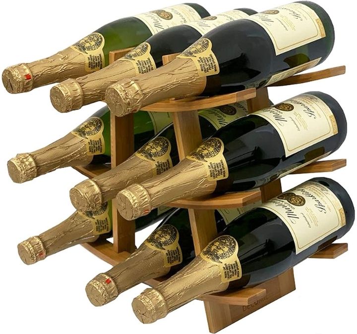 Bamboo Wine Rack(9 Bottle),Samurai Style Wine Rack 7