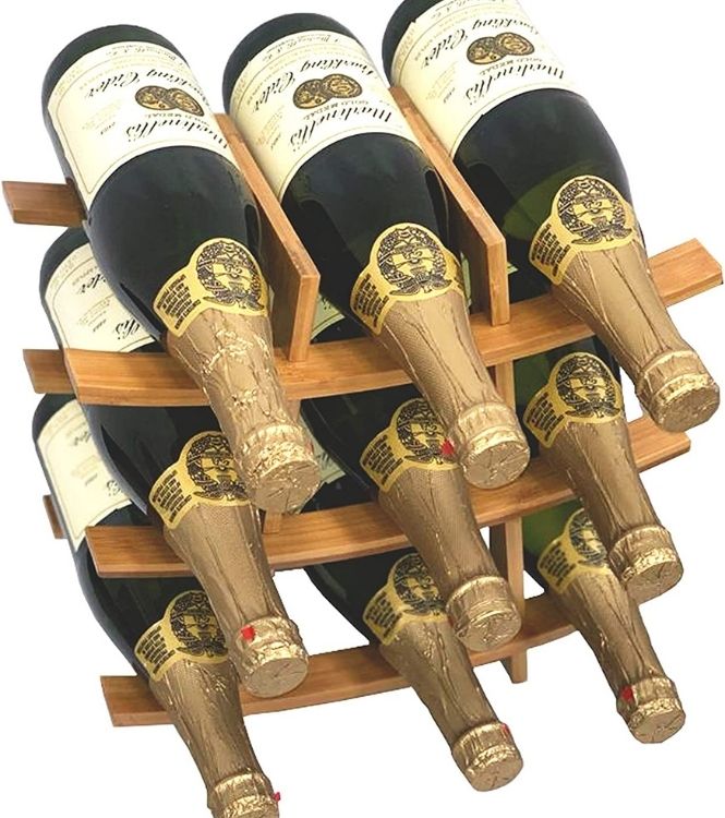 Bamboo Wine Rack(9 Bottle),Samurai Style Wine Rack 8