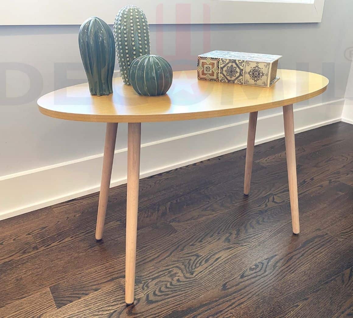 Small Side Table (Oval), Industrial End Table (Walnut-2)