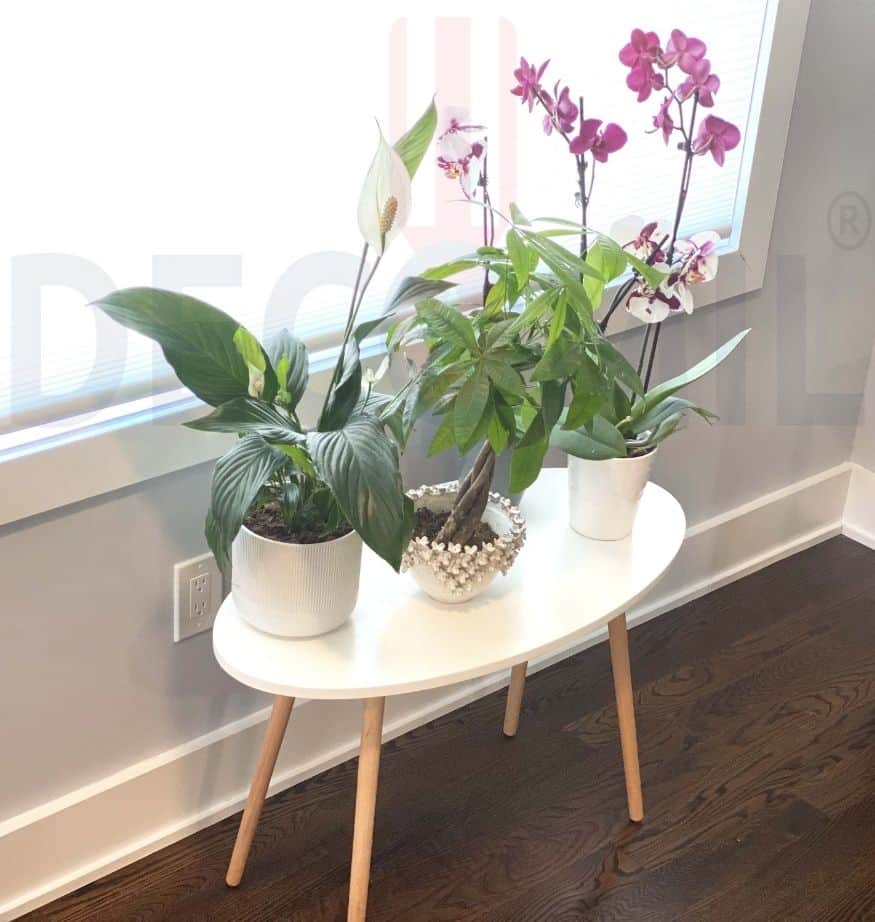 Small Side Table (Oval), Industrial End Table (White-1)