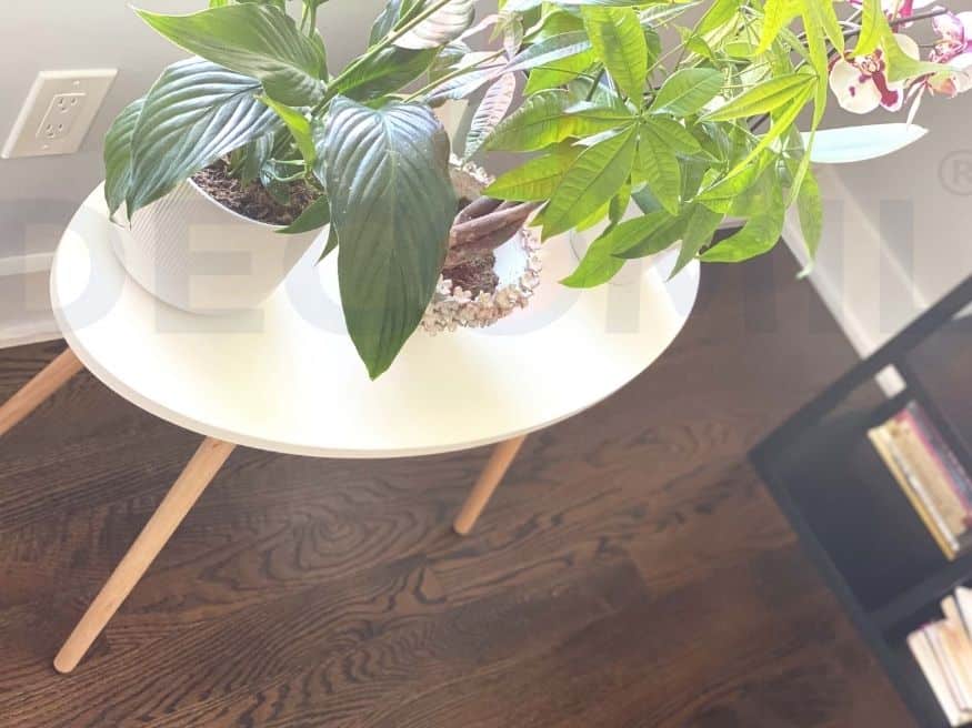 Small Side Table (Oval), Industrial End Table (White-3)