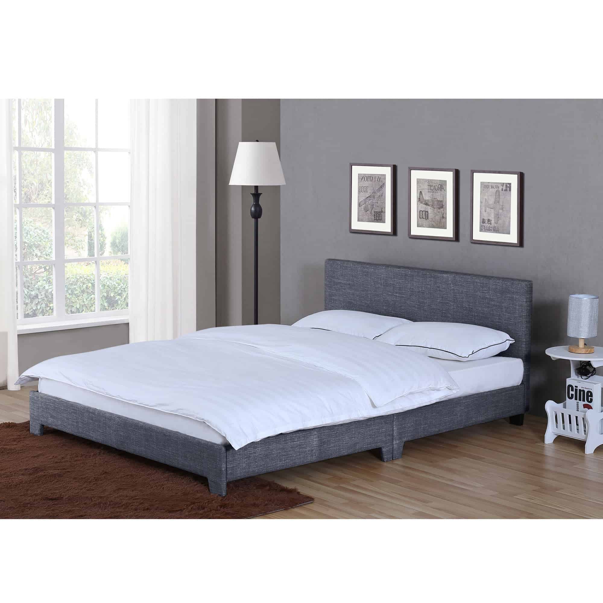 Bed Frame with Headboard Upholstered Platform Bed Frame - 1