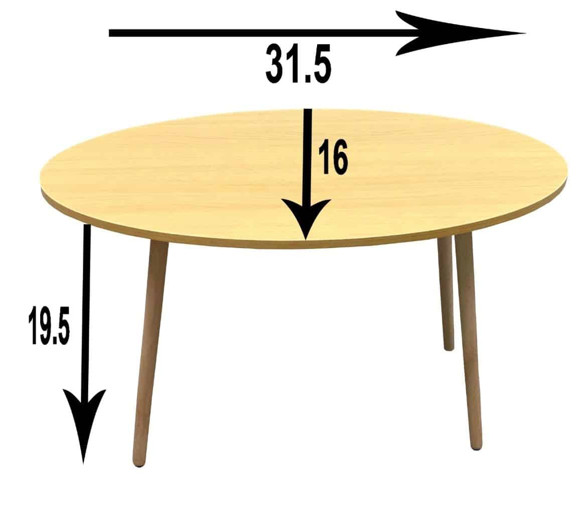 Small Side Table (Oval), Industrial End Table (Walnut-9)